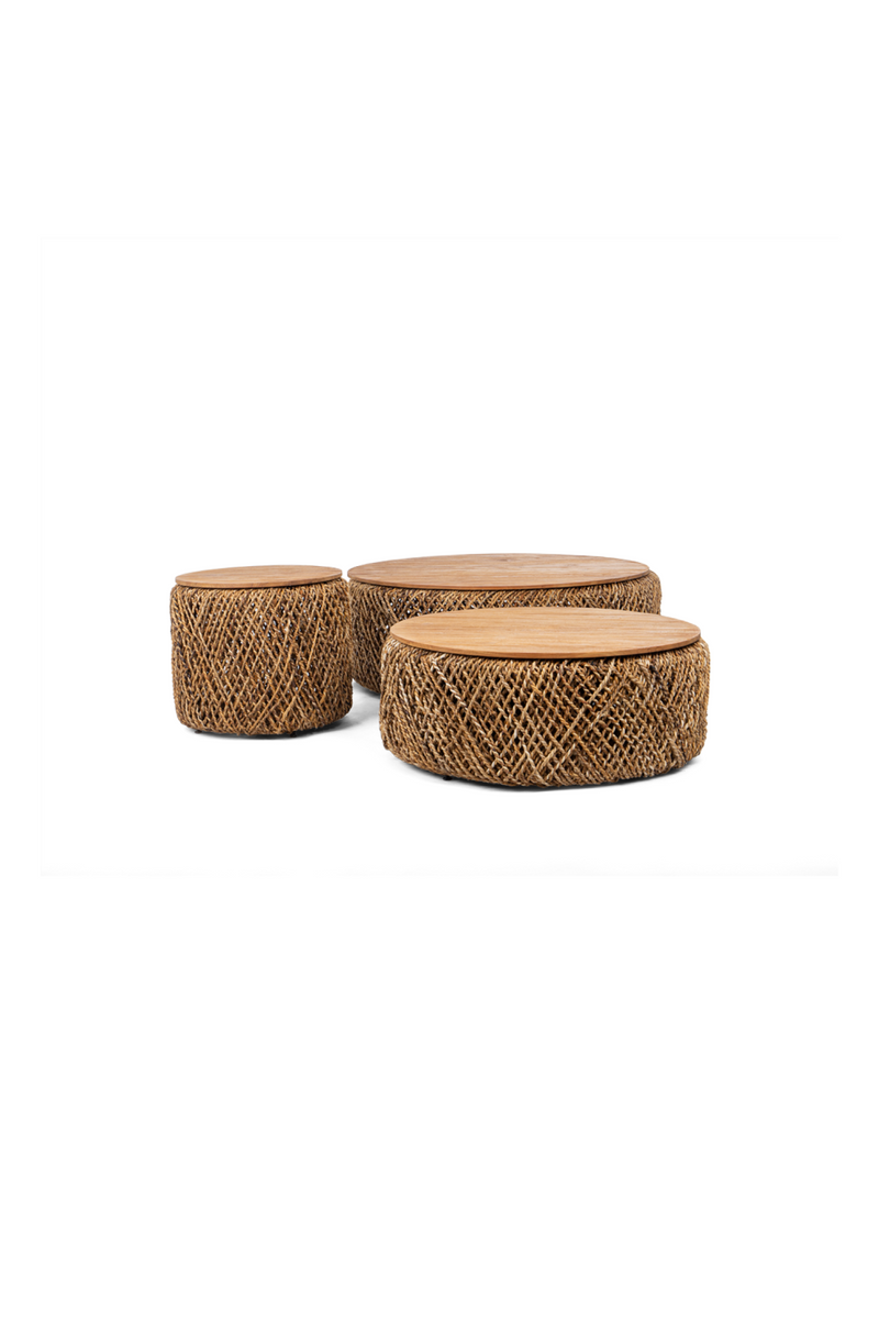 Round Woven Abaca Coffee Table Set (3) | dBodhi Knut